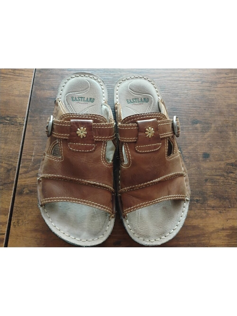 Eastland Women's Brown Leather Slide Sandals Size 8M